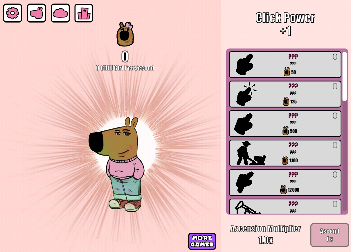 Chill Girl Clicker Game Screenshot