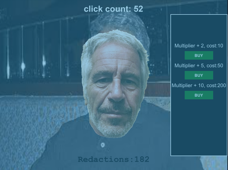 Epstein Clicker Game Screenshot